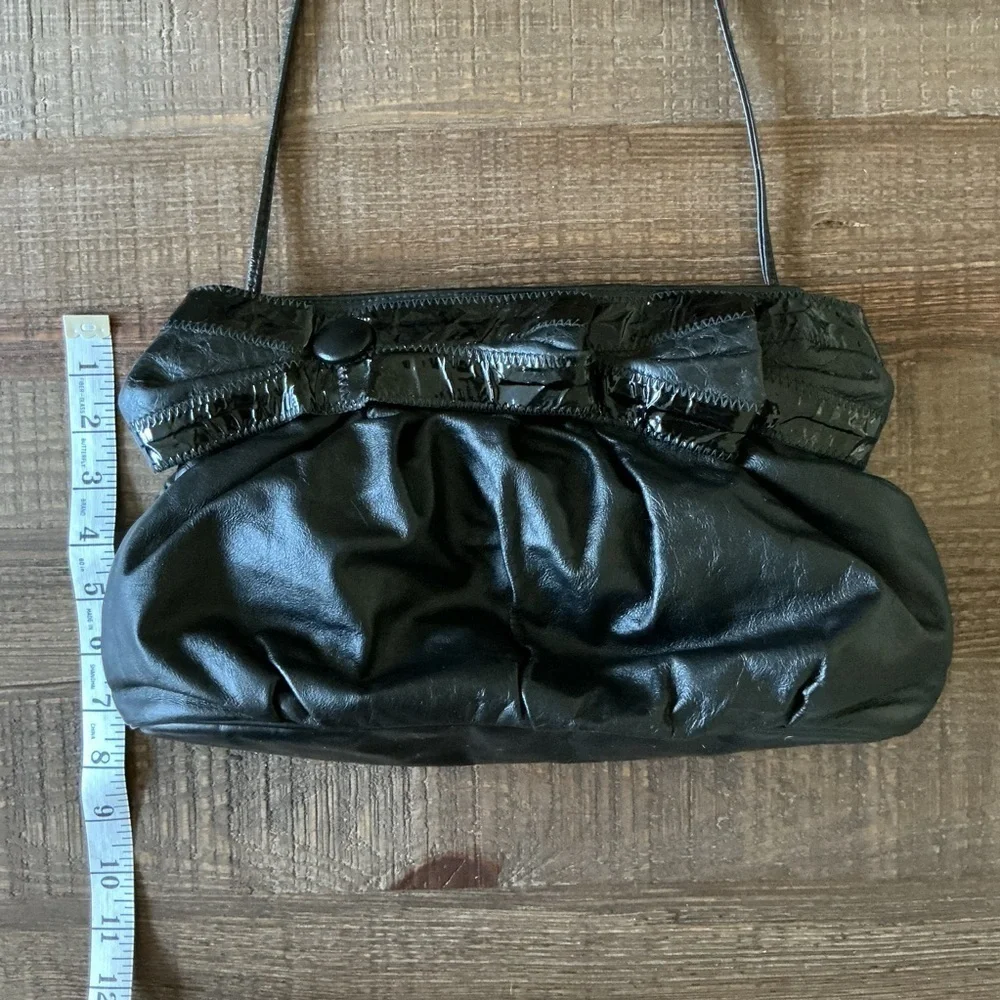 Vintage Samir 80’s Black Leather Shoulder Handbag